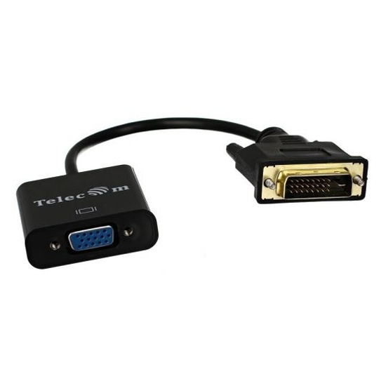 Переходник DVI-D(M) -VGA(F) Telecom (TA491); 0,1 м; черный