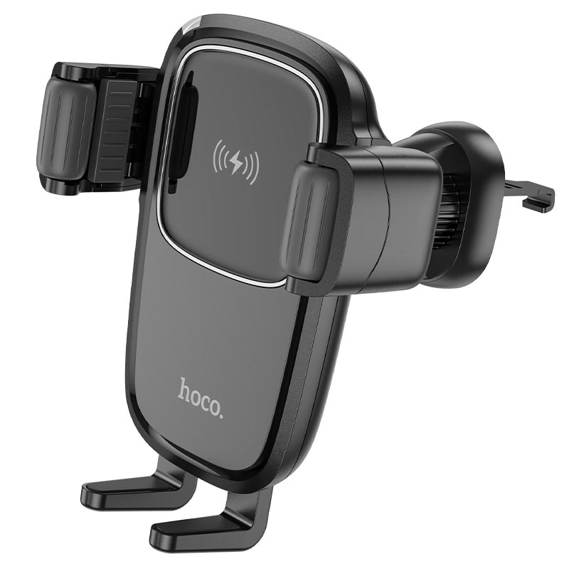 Автомобильный держатель Hoco HW1 Pro wireless Black (с беспроводной зарядкой 15W на воздуховод)