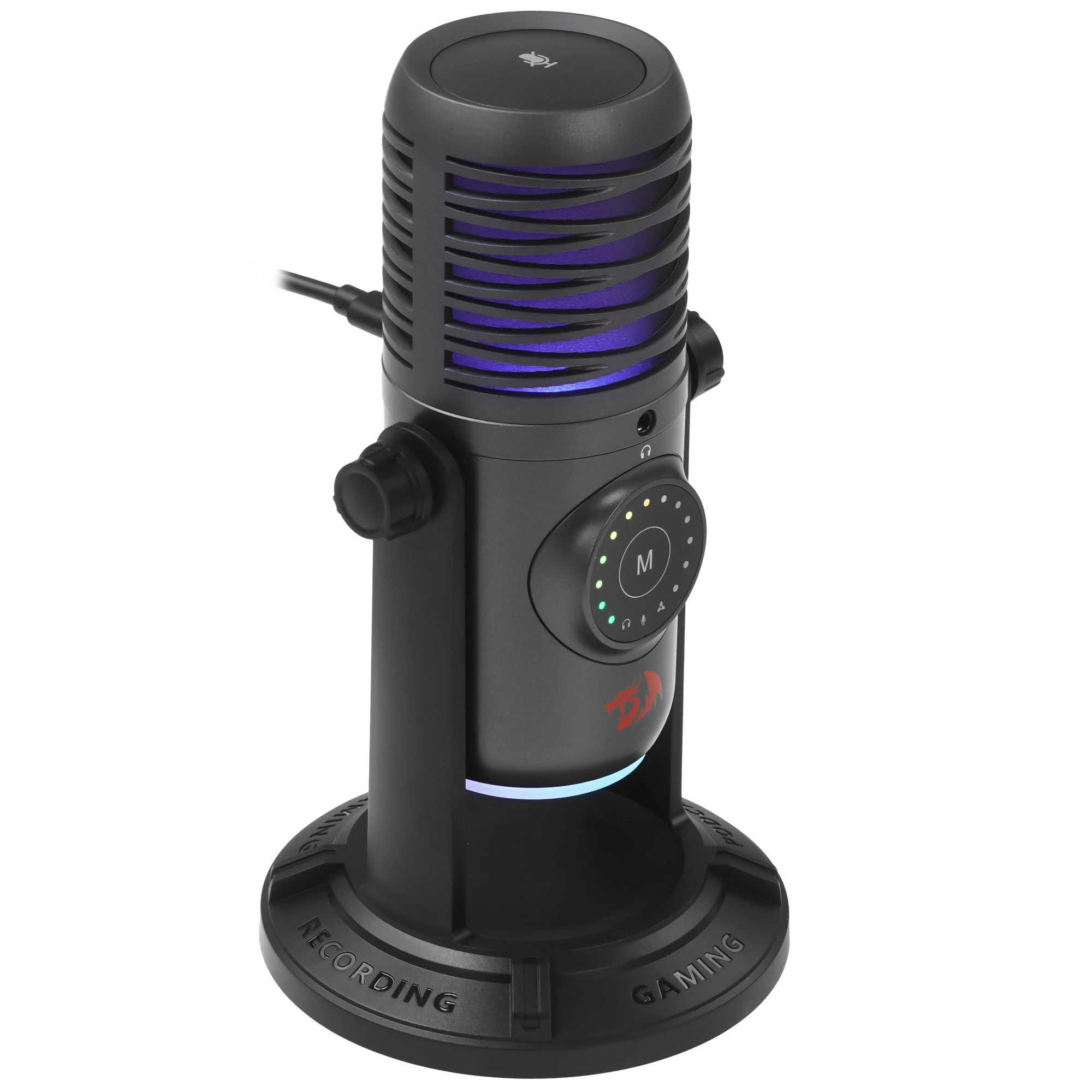 Микрофон Redragon Stellaris GM306 (72359); конденсаторный; всенаправленный; 40 Гц - 20 кГц; 1,5 м; RGB подсветка; USB; чёрный