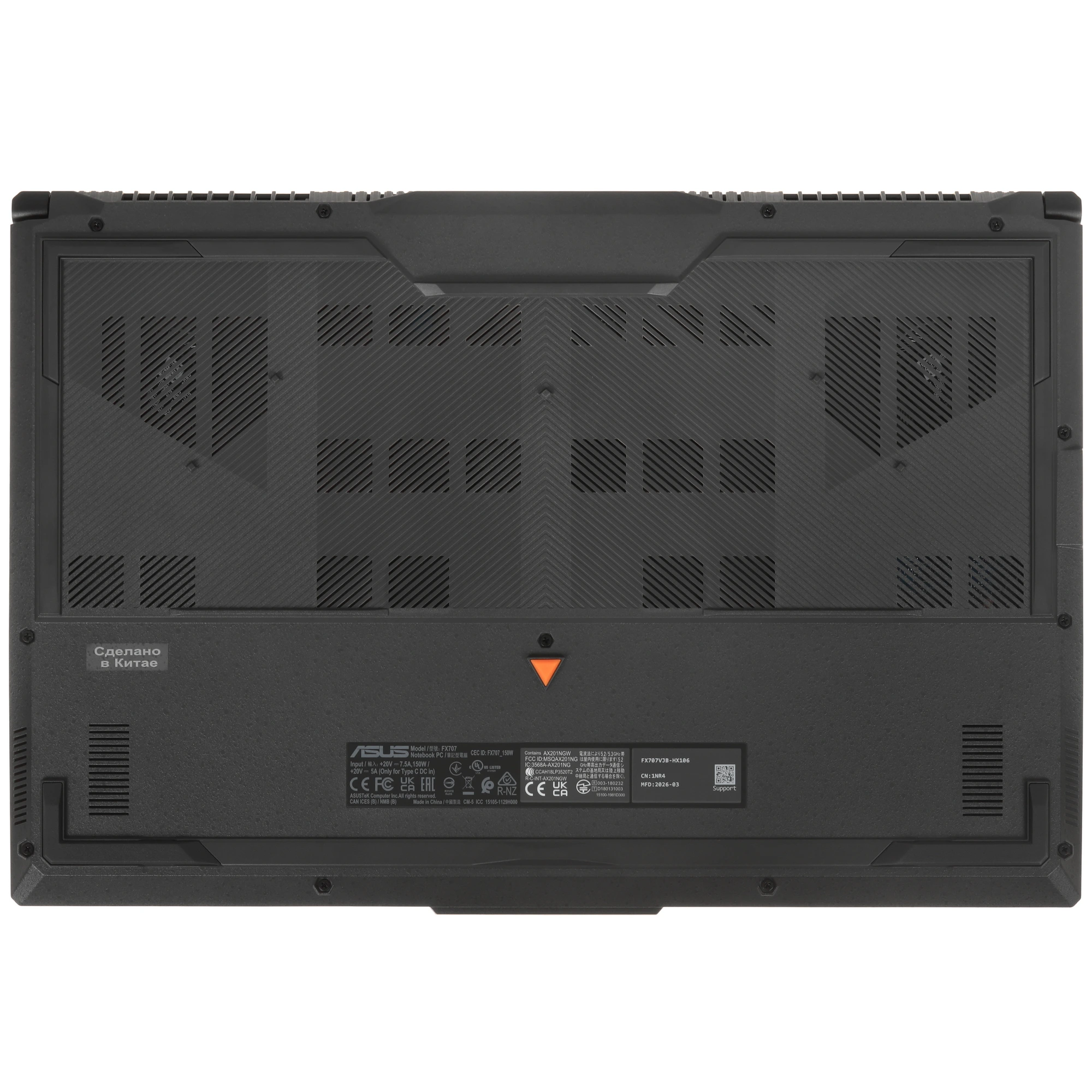 Ноутбук 17.3" Asus TUF GAMING FX707VJB-HX106 (90NR0MY5-M003Y0); 1920x1080 IPS 144 Гц; Intel Core 5 210H; 16 Гб/512 Гб; NVIDIA GeForce RTX 3050 -; 6Гб;