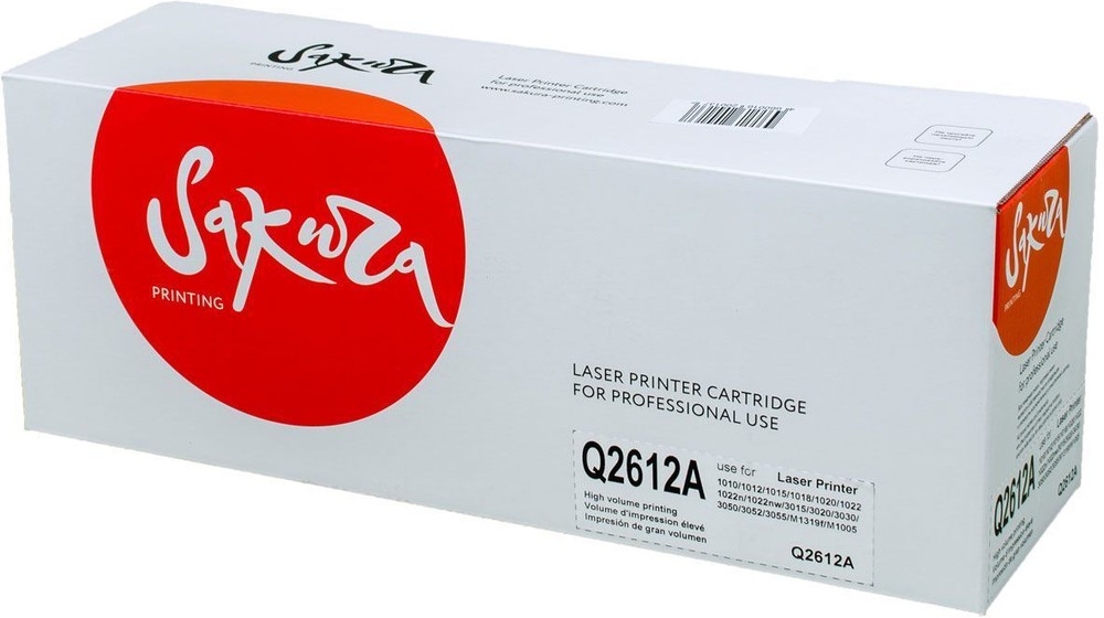 Картридж Sakura SAQ2612A/FX9/FX10; Canon FAX-L1XX, Canon i-SENSYS MF4XXX; HP LaserJet 10XX/30XX/M1005/M1319f; черный (black)