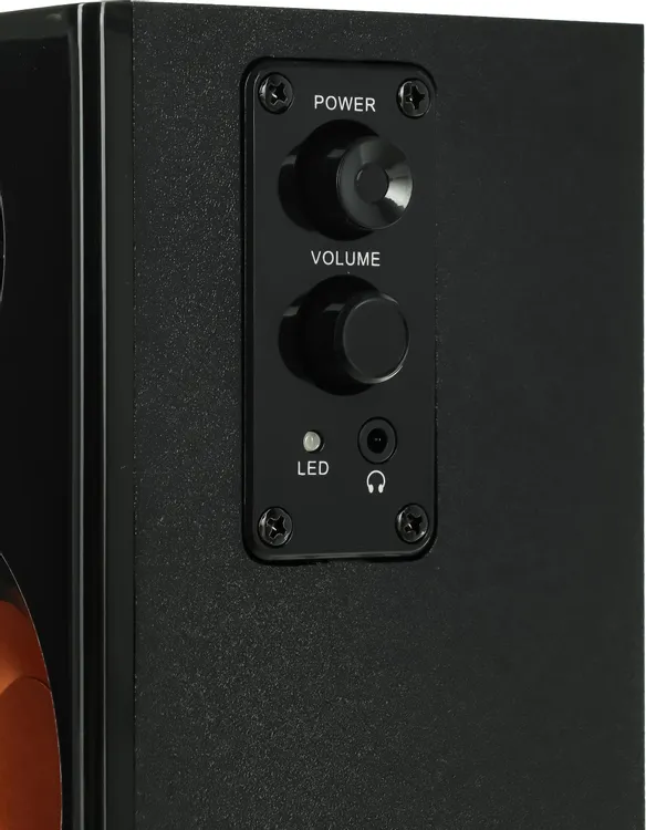 Акустическая система 2.0 Defender Aurora S12 (65415***); 12 Вт; 100 - 20 кГц; дерево; регулятор на боковой панели; чёрный