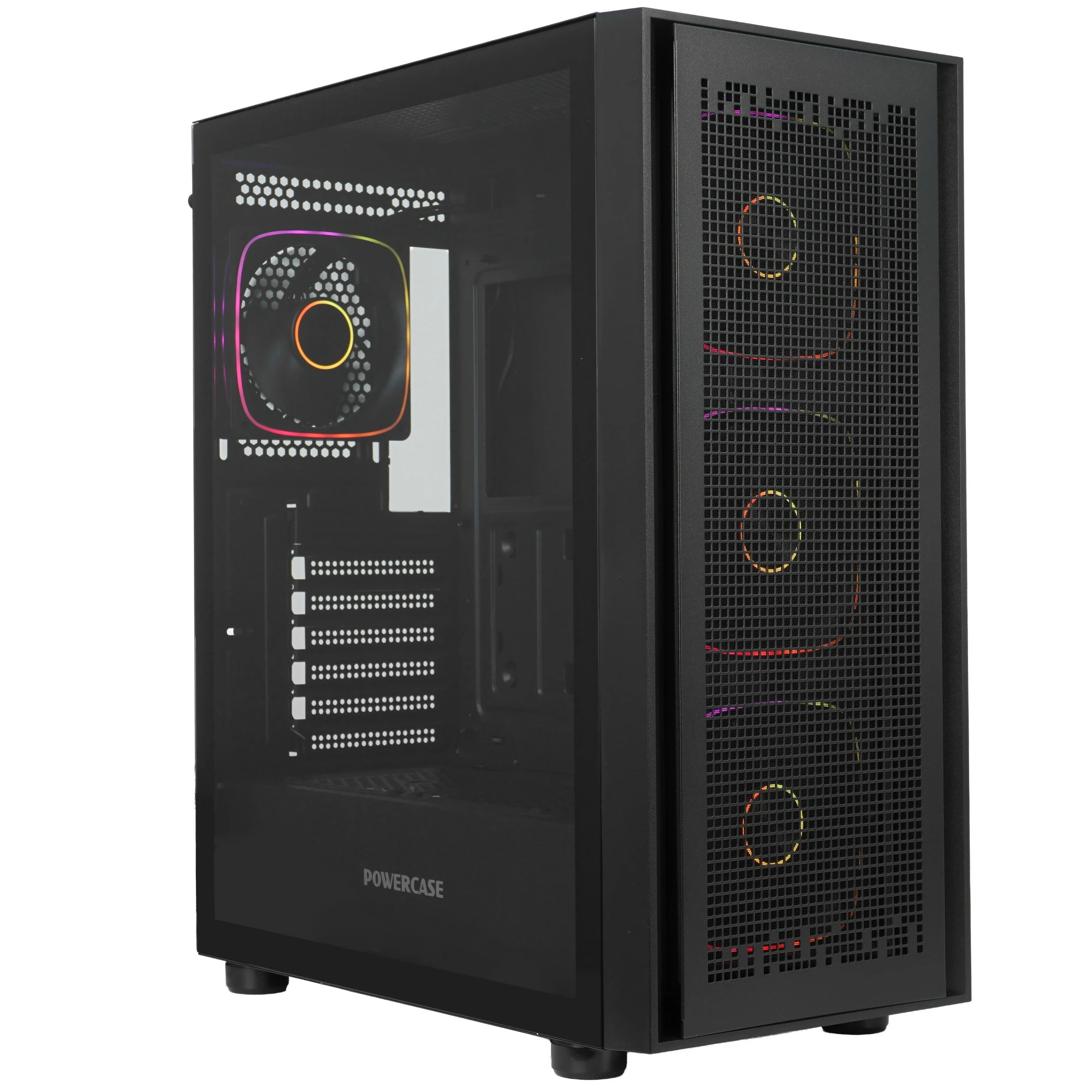 Корпус Powercase ByteFlow V2 Black (CBFB-A4-V2); ATX; Midi-Tower; 4x120 мм; 2xUSB 2.0/1xUSB 3.0/Mic/Aud; чёрный