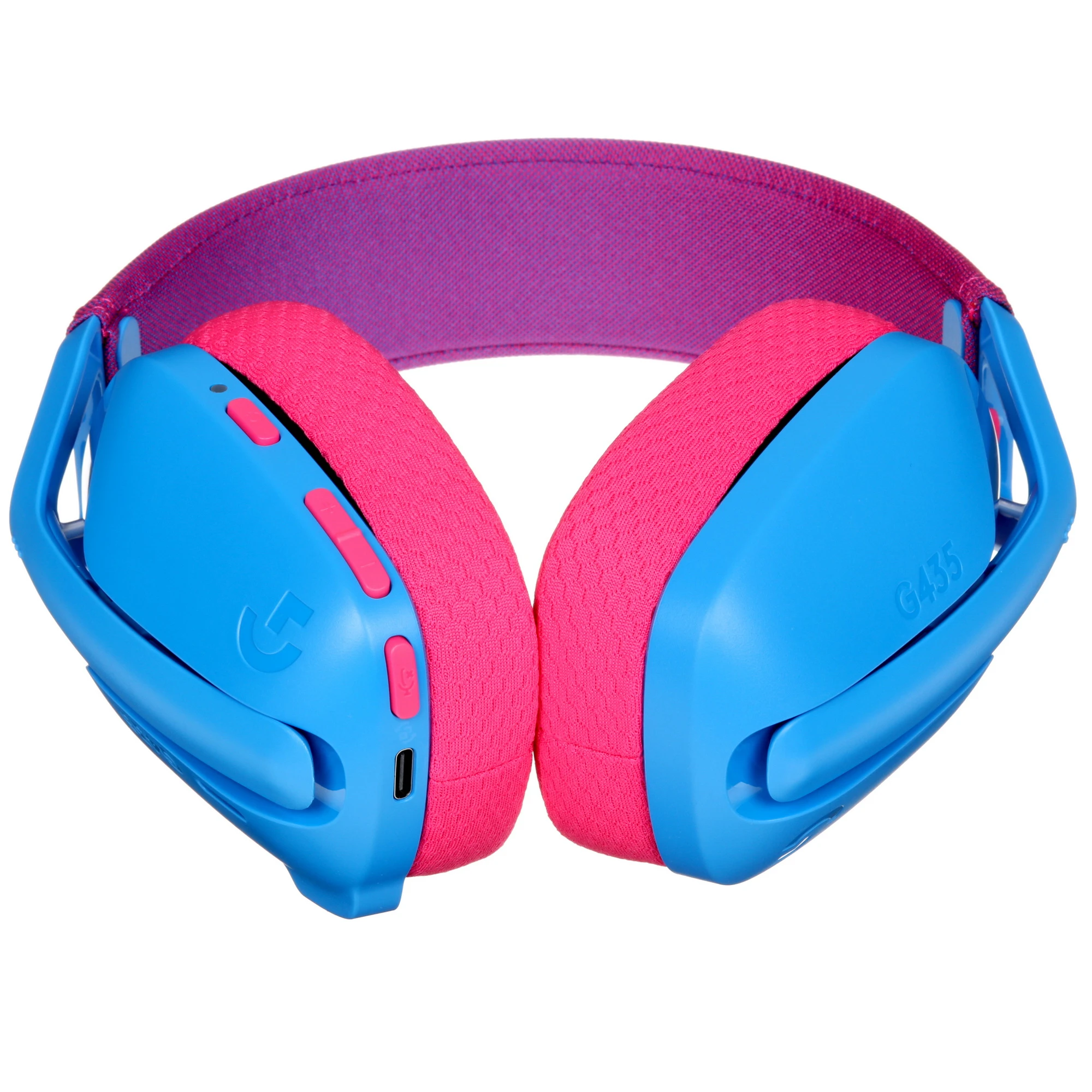 Гарнитура беспроводная Logitech G435 LIGHTSPEED Blue & Raspberry (981-001062); игровая; Bluetooth/2.4 Ггц; оголовье; 20 - 20 000 Гц; 45 Ом; встроенный
