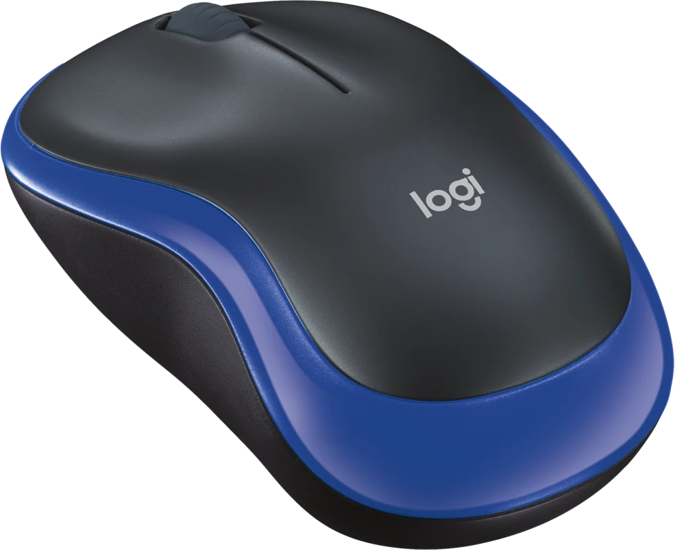 Мышь беспроводная Logitech M185 Black+Blue (910-002632***); 2.4 ГГц; USB; оптический; 1000 dpi; 3 кн