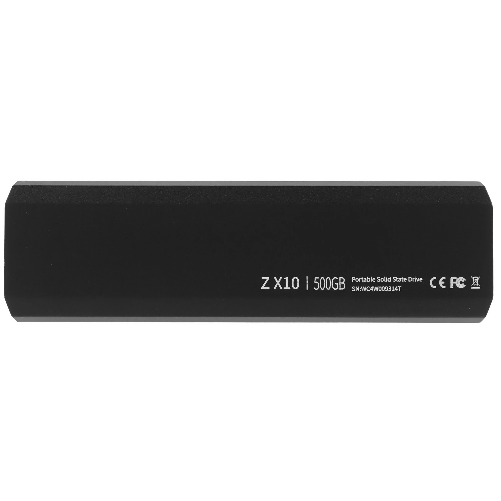 Внешний SSD 500 ГБ Netac ZX10 (NT01ZX10-500G-32BK***); M.2; USB 3.2 Type C; чёрный + серебристый