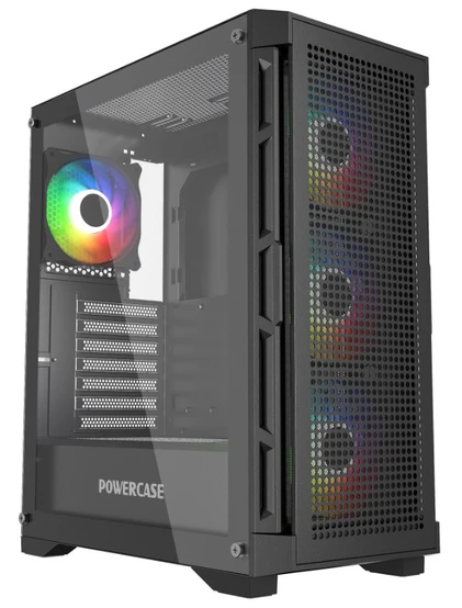 Корпус Powercase Ultimate (CUB-A4***); ATX; Midi-Tower; без БП; сталь; 2x3.5" int.; 4 x 120 мм; 1 x USB 3.0/2 x USB 2.0/Mic/Aud; чёрный
