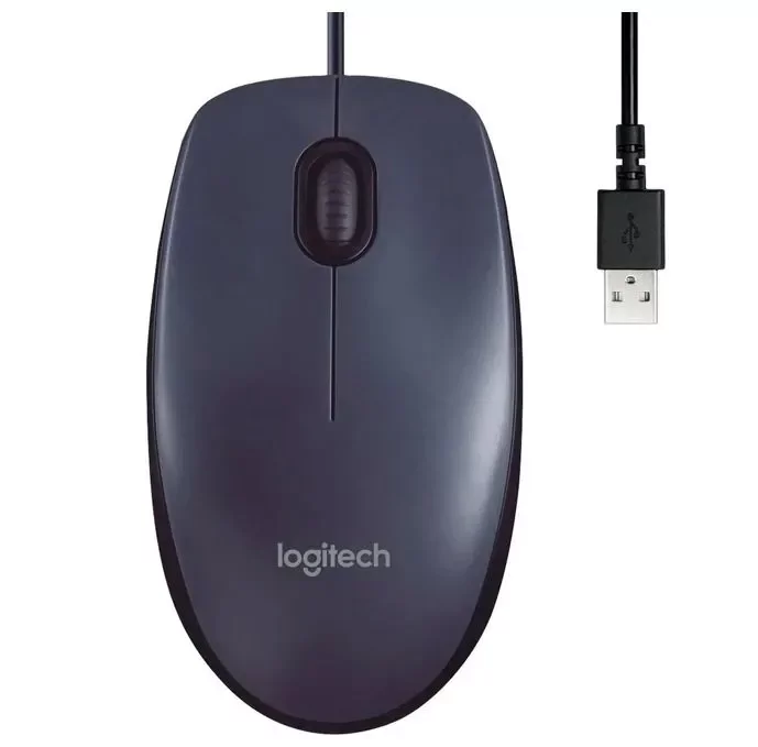 Мышь проводная Logitech M100 (910-006652***); USB; оптический; 1000 dpi; 3 кнопки; колесо-кнопка; чё