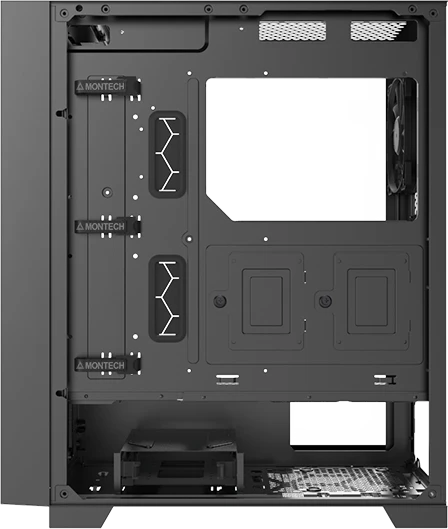 Корпус MONTECH AIR 1000 LITE Black***; ATX; Midi-Tower; без БП; сталь; 2x3.5" int.; 3 х 120 мм; 1 x USB 2.0/2 x USB 3.0/Mic/Audio; чёрный
