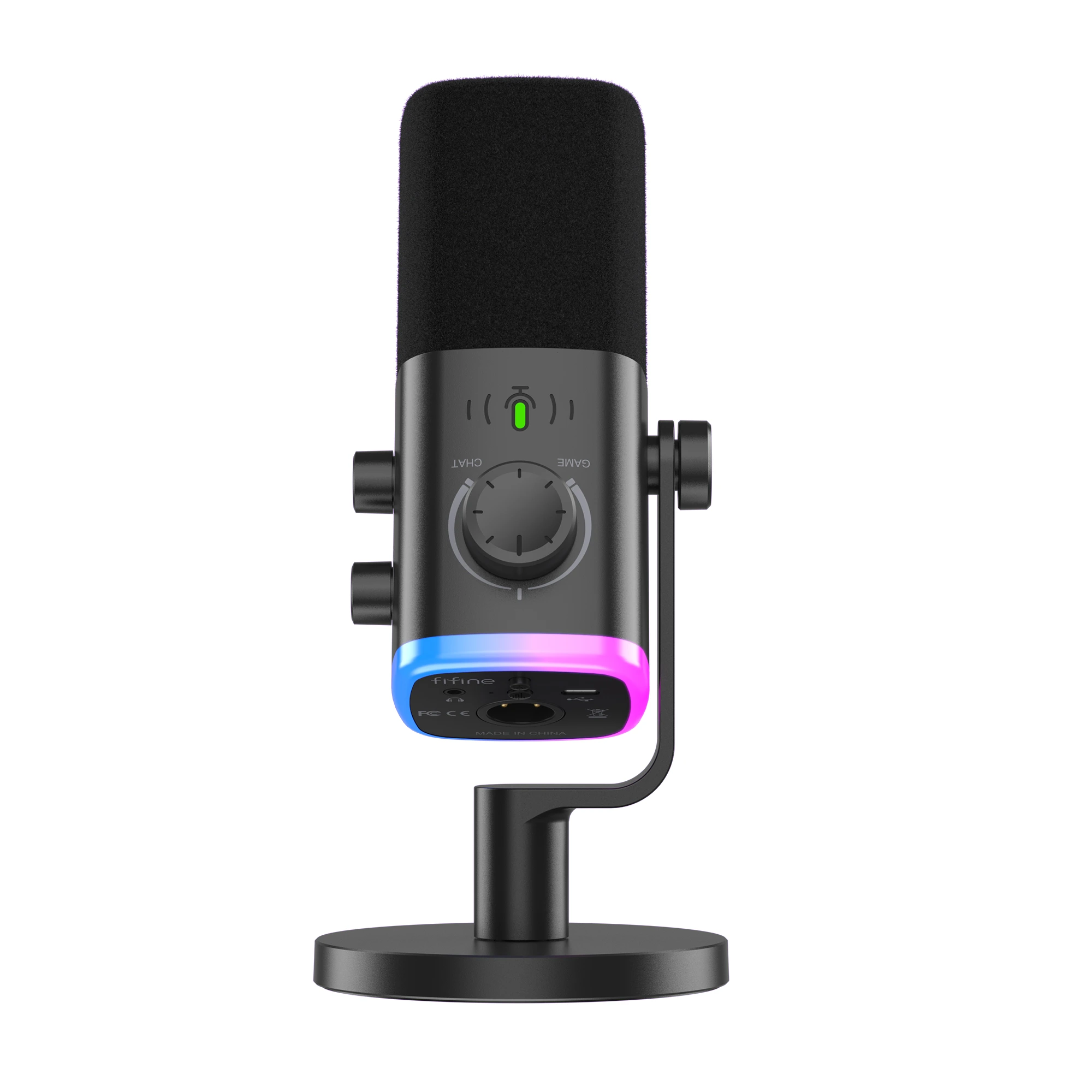 Микрофон Fifine AMPLIGAME AM9 Black; динамический; кардиоидный; 80 - 18 000 Гц; штатив; 2 м; USB/XLR; чёрный