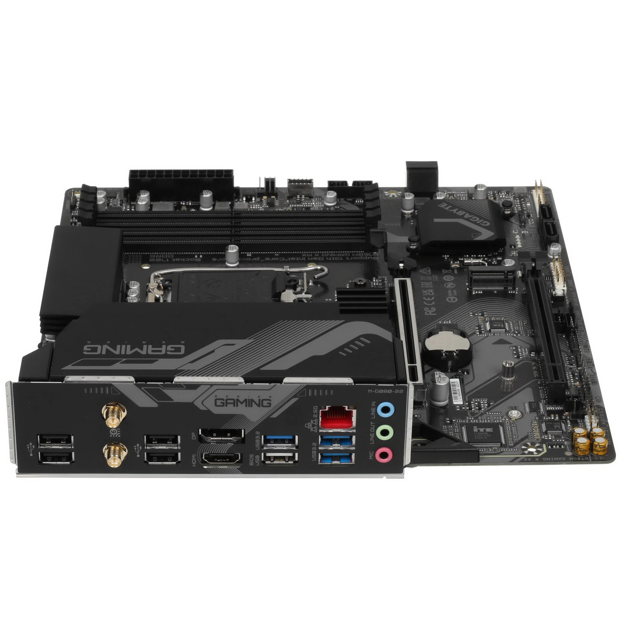 Материнская плата Gigabyte B760M GAMING X AX***; Socket 1700; mATX; Intel B760; 4хDDR5(7600); 2xPCI-E x16; HDMI; DisplayPort; 4(SATA 6Gb/s); Audio 8 c