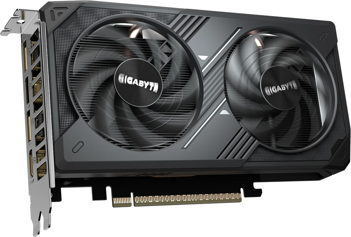 Видеокарта Gigabyte GeForce RTX 5050 WINDFORCE OC 8GB (GV-N5050WF2OC-8GD); 8 Гб GDDR7; 2317-2587 МГц; 20 ГГц; 128 бит; 1xHDMI, 3xDP; 2-slot; черный