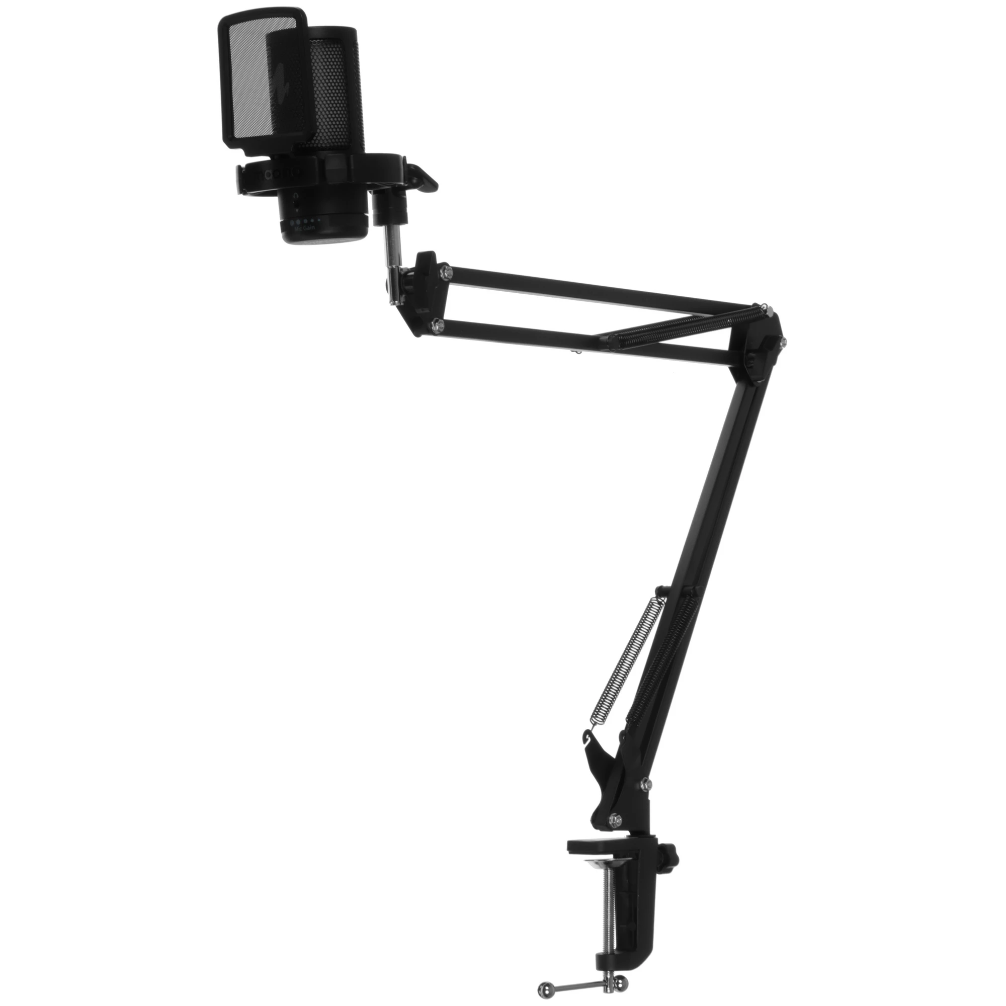 Микрофон Maono DGM20S Black; динамический; кардиоидный; -40 дБ; 80-10 000 Гц; 24 бит/48 кГц; USB; стойка-пантограф со струбциной; черный