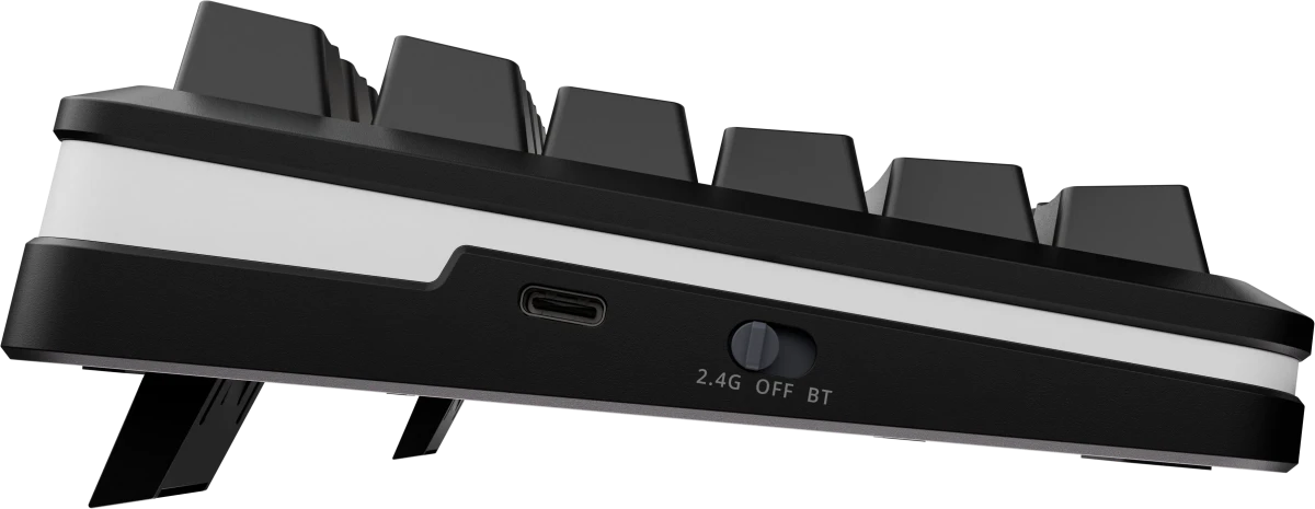 Клавиатура игровая Redragon Flekact Pro Black (72535); USB + (BT/2.4 Ггц); механическая; 81 клавиш; Hot Swap; 12 (+FN); экран; RGB подсветка; встроенн