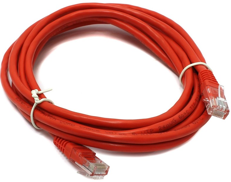 Кабель патч-корд ExeGate Red UTP-5e-5M-RD (EX282034RUS); не экранированный; кат. 5е; 4-х парный; 5,0 м