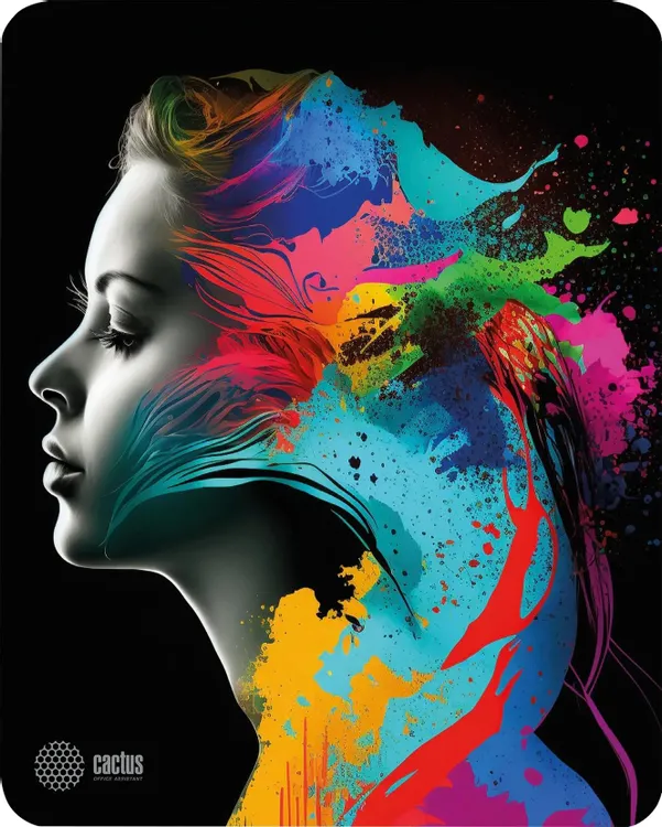 Коврик для мыши Cactus Color paint (CS-MPC-D08M); ткань + резиновая основа; 300 х 250 х 3 мм; игровая поверхность; рисунок