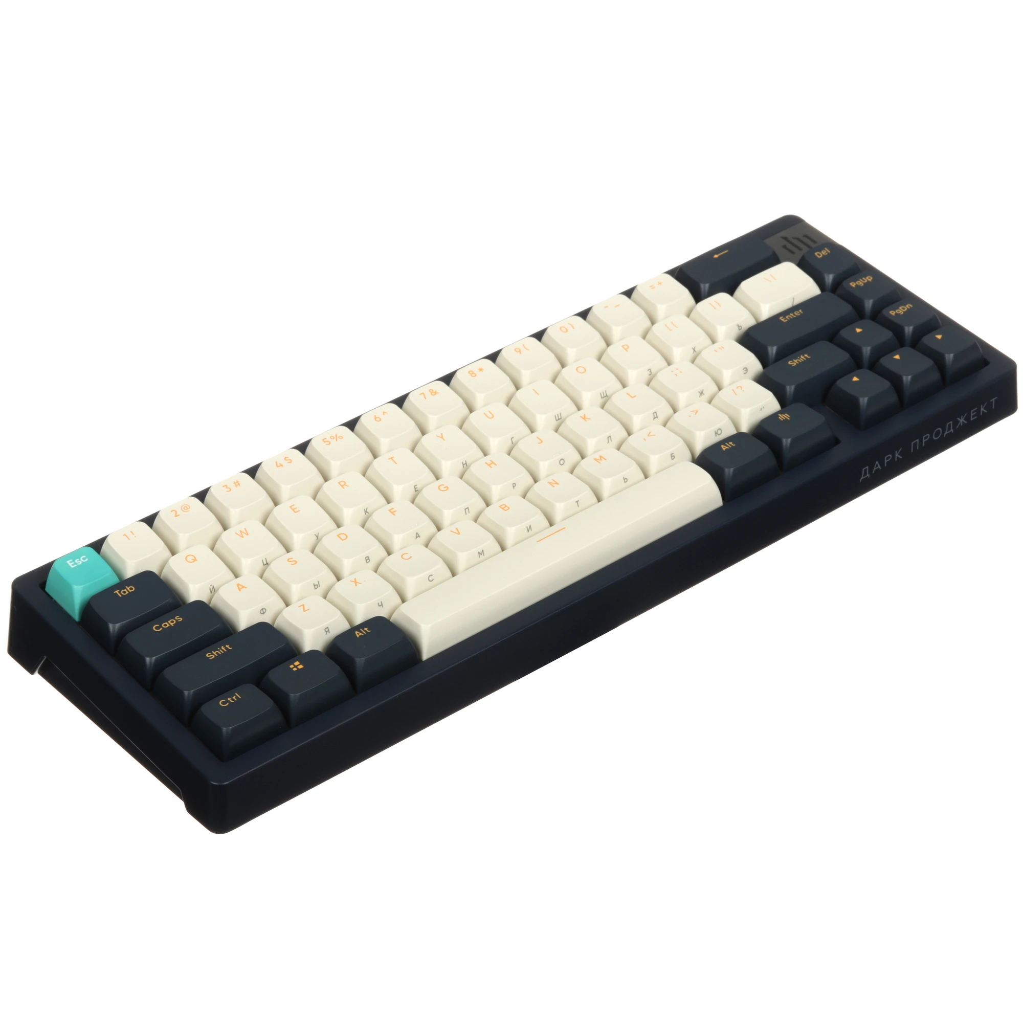 Клавиатура проводная Dark Project KD65A Blue (DP-KD-65A-300100-GZR); механическая; switch - g3ms Zircon; 65 клавиш; RGB; 1,8м; белый+синий