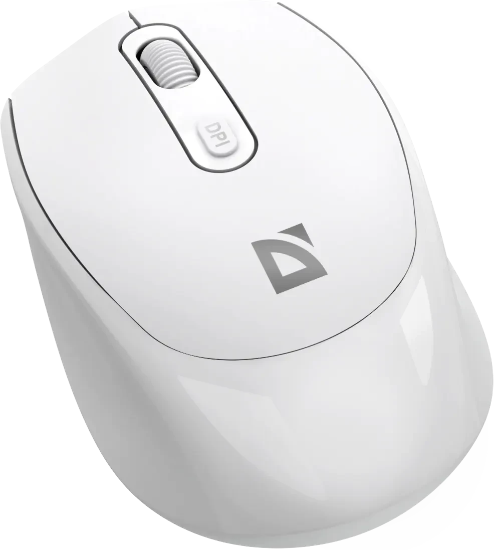Мышь беспроводная Defender Vision MS-376 White (52377); BT/2.4 Ггц; оптический; 800 - 1600 dpi; 4 кнопки; колесо-кнопка; аккумулятор 500 мА·ч; белый