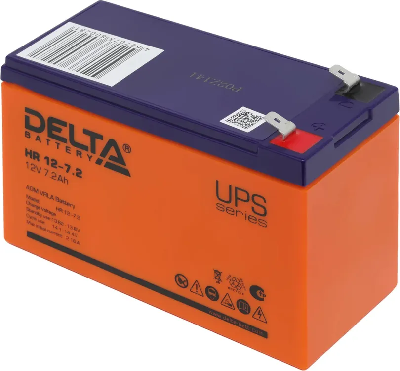 Аккумуляторная батарея к ИБП 12 В Delta HR 12-7,2; 7.2 Ач