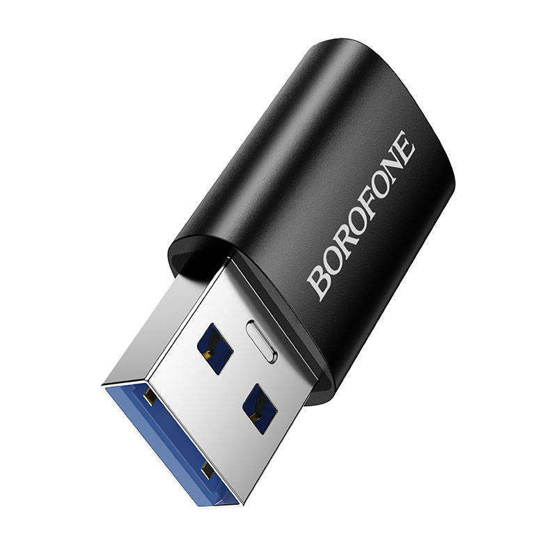 Адаптер AM/Type-C (F) Borofone BV26B ; USB Тип A; Type C (F); OTG; чёрный
