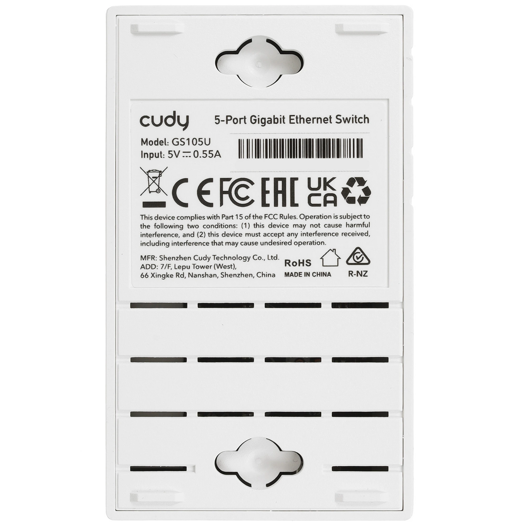 Коммутатор неуправляемый Cudy GS105U; 5x1Гбит/с; питание по USB Type-C
