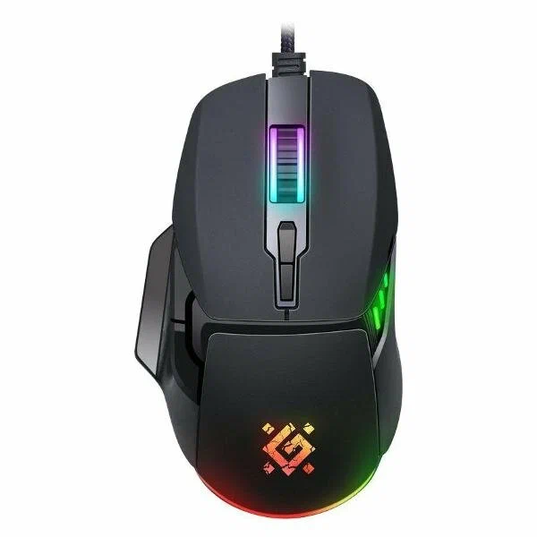 Мышь игровая Defender Rock GM-552 (52552); USB; оптический; 800 - 7200 dpi; 6 кнопок; колесо-кнопка; LED подсветка; чёрный