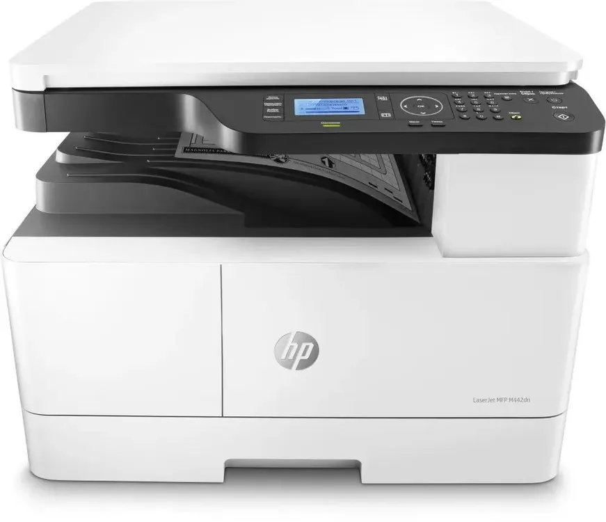 МФУ лазерное HP LaserJet Pro M442dn (2Z629A); A3; 1200 x 1200 dpi; 24/13 ч/б ст/мин; дуплекс; ЖК-экран; USB; Ethernet; белый