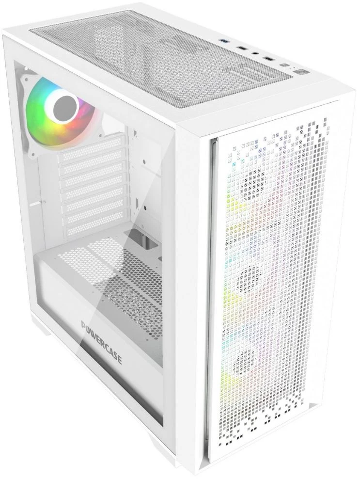 Корпус Powercase ByteFlow White (CBFW-A4***); ATX; Midi-Tower; без БП; сталь; 2x3.5" int.; 4 x 120 м
