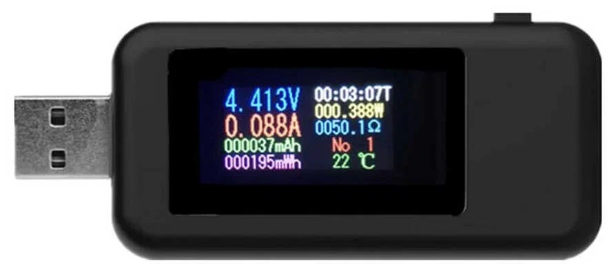 USB тестер KEWEISI KWS-MX18 Черный (7/2-1)