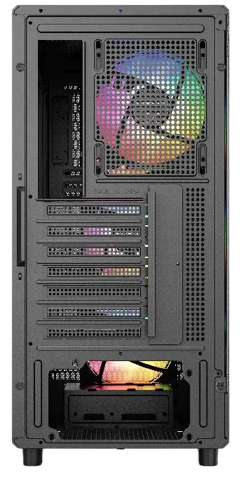 Корпус Powercase Mistral PA5B FRGB Black (CMOAB-L4); ATX; Midi-Tower; без БП; сталь; 2x3.5" int.; 4 x 120 мм; 1xUSB 2.0/1xUSB 3.0/Mic/Aud; чёрный