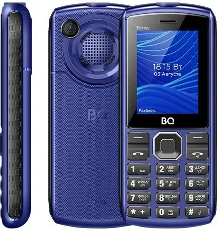Мобильный телефон BQ Energy Blue/black (BQ-2452***); 2,4"; 32 МБ; 32 МБ; Dual Sim; моноблок; пластик; microSD до 32Гб; 4000 мА*ч; FM радио; BT 2.1; си