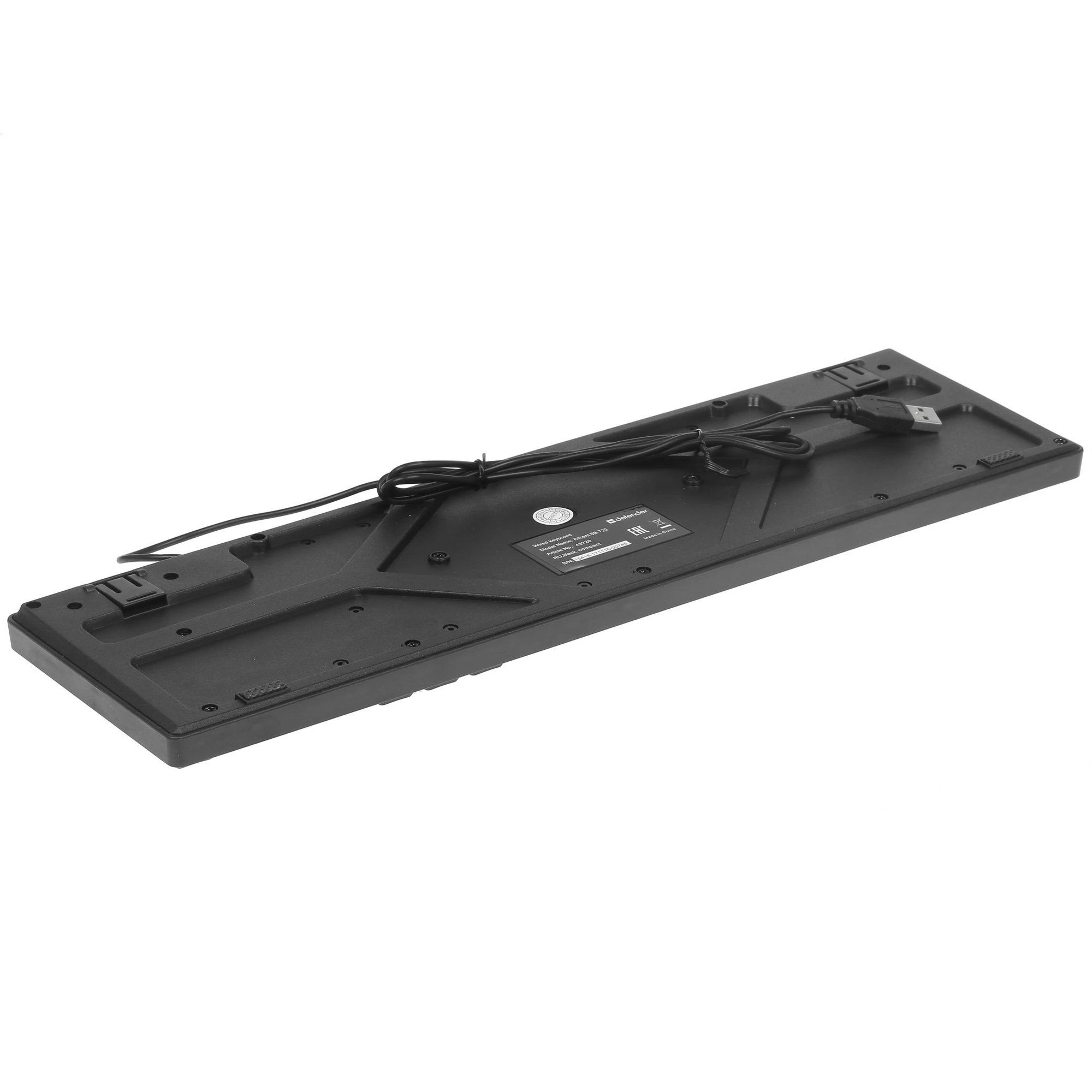 Клавиатура проводная Defender Accent SB-720 (45720); USB; мембранная; 104 клавиши; ENG\RUS; чёрный