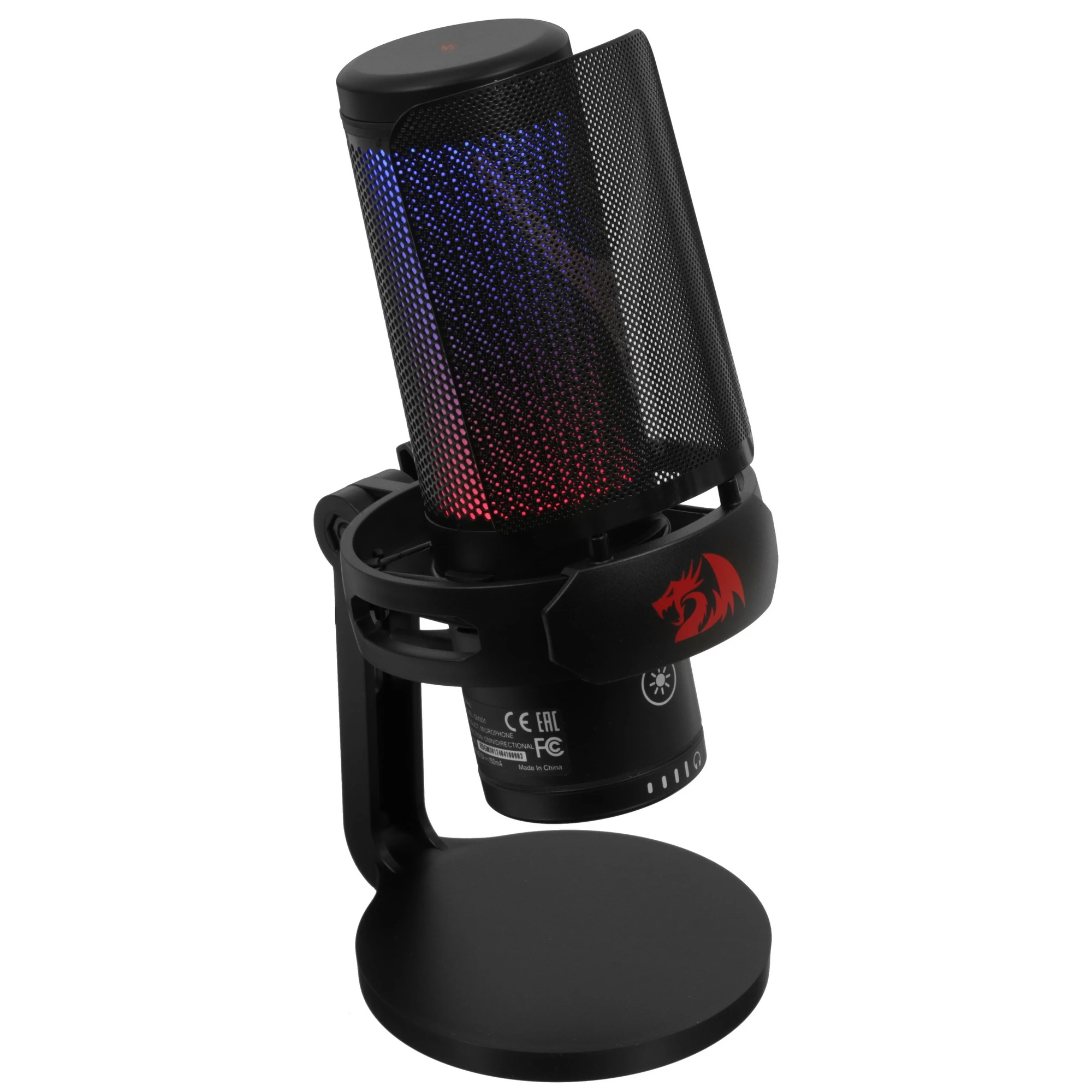 Микрофон Redragon Fenris GM301 (72230***); конденсаторный; всенаправленный; 50 - 20 000 Гц; штатив; 1,5 м; USB; чёрный