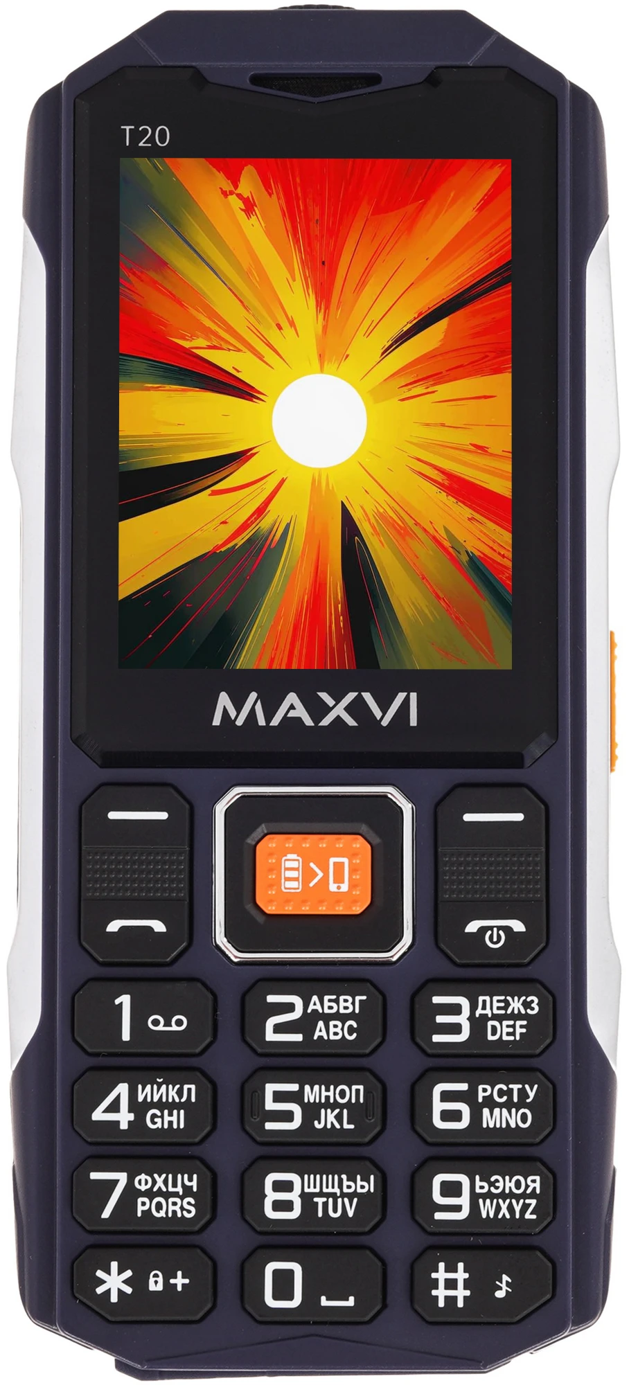 Мобильный телефон Maxvi T20 (T20Bl) синий; 2.4"; QVGA; 320x240; нет камеры; 64 Мб/32 Мб; 2 000 мА/ч