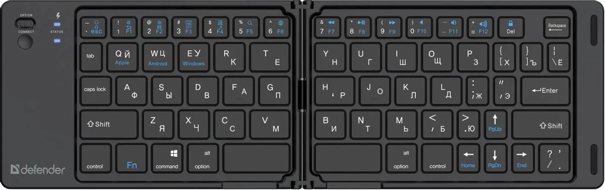 Клавиатура беспроводная Defender Enigma SB-094 (45094); BT 5.2; мембранная; 66 клавиш; встроенный аккумулятор; ENG\RUS; черный