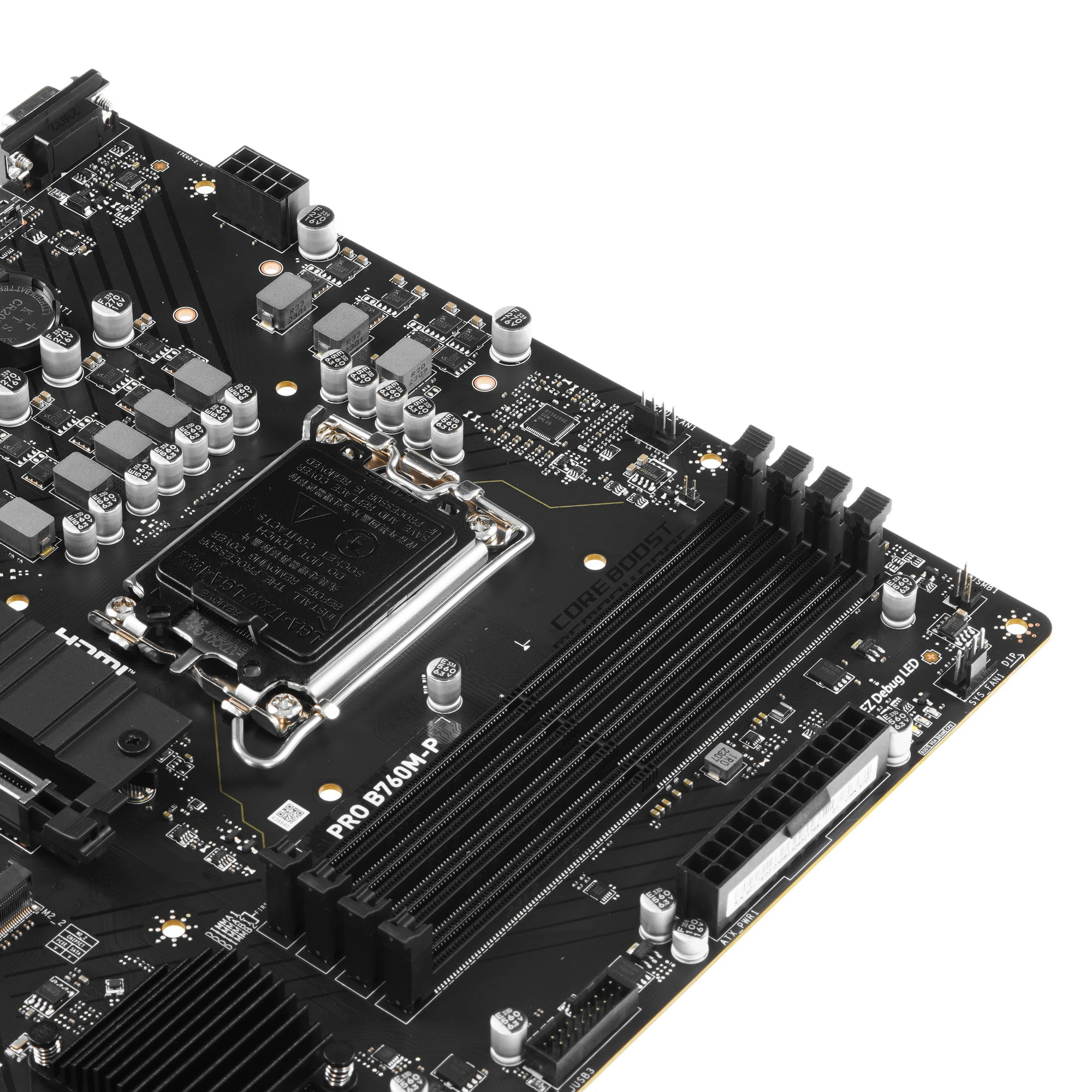 Материнская плата MSI PRO B760M-P***; Socket 1700; mATX; Intel B760; 4хDDR5(6800); 1xPCI-E x16; 2 x PCI-E x1; D-Sub; HDMI; DisplayPort; 4(SATA 6Gb/s);