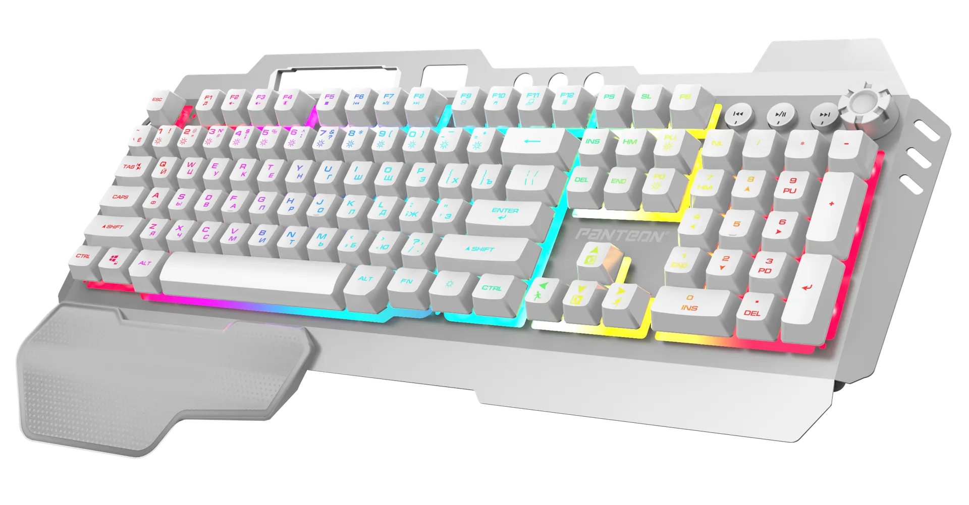 Клавиатура игровая Jet.A PANTEON M401S White***; USB; мембранная; 104 + 4 клавиш; 12 (+FN); подсветк