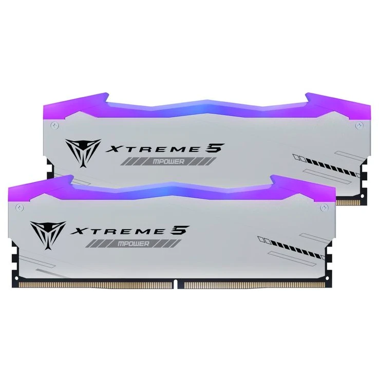 Модуль памяти DDR5 32 Гб (2x16 ГБ) Patriot Viper Xtreme 5 RGB MPOWER White (PVXR532G64C32KM); 6400 МГц; радиаторы; RET