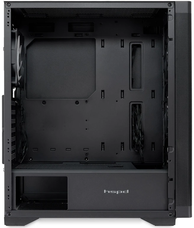 Корпус HSPD M520 (M520-TGBK-ARGB); ATX; Midi-Tower; без БП; 4x120мм; 2xUSB 3.X, 1xUSB 3.X Type-C,1x jack 3.5 mm Mic/Aud; чёрный