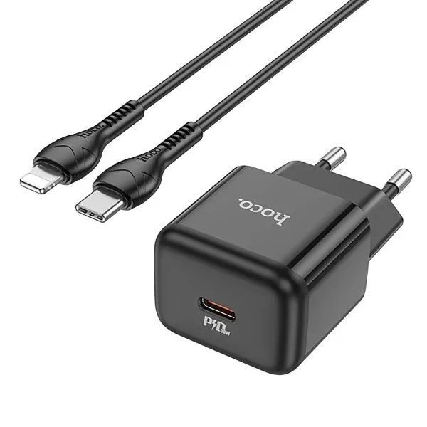 Зарядное устройство Hoco N32 Glory; 1 USB порт (Type-C) - 3А; 30 Вт; QC3.0, PD30W; черный