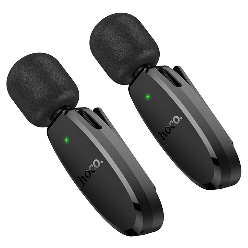 Микрофон Hoco L15 Crystal lavalier wireless; динамический; беспроводной (2.4 Ггц); всенаправленный; 