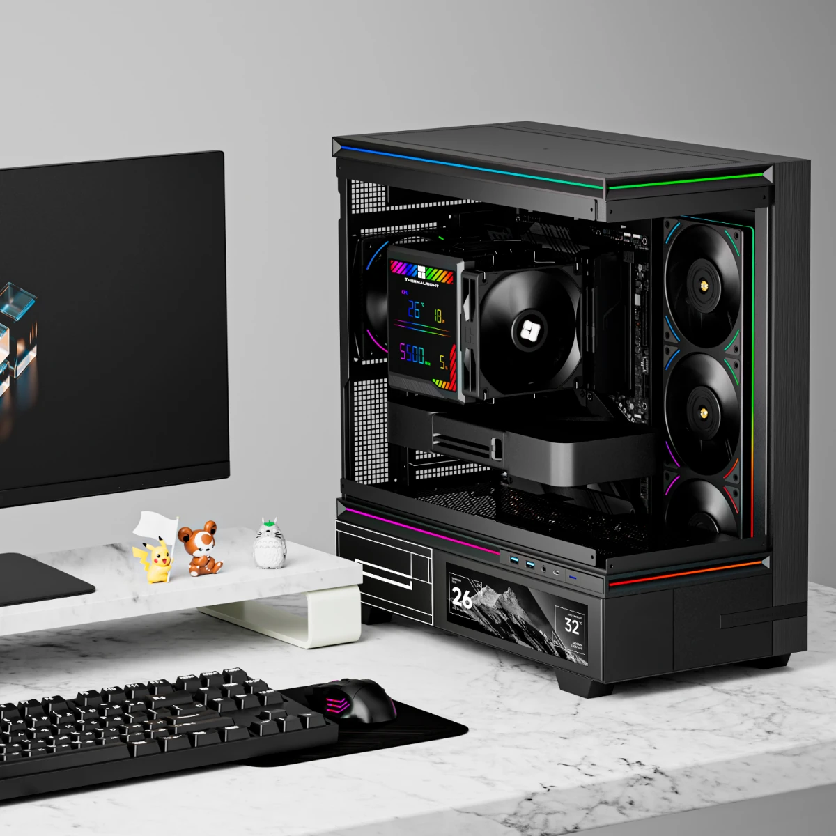 Кулер для процессора 140 мм Thermalright Peerless Assassin 140 Digital Black (TRPA140DB), 1x140 мм, 1х120 мм, 4 pin, USB, 1850 об/мин, черный, 275 Вт