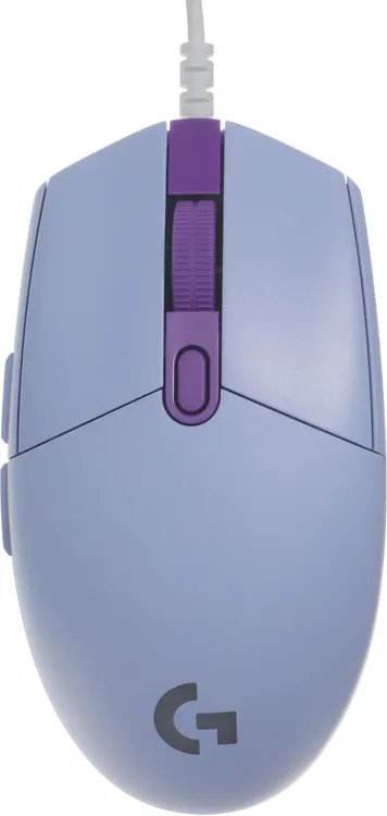 Мышь игровая Logitech G102 LIGHTSYNC Lilac (910-005857); USB; оптический; 200 - 8000 dpi; 6 кнопок; колесо-кнопка; LED подсветка; фиолетовый