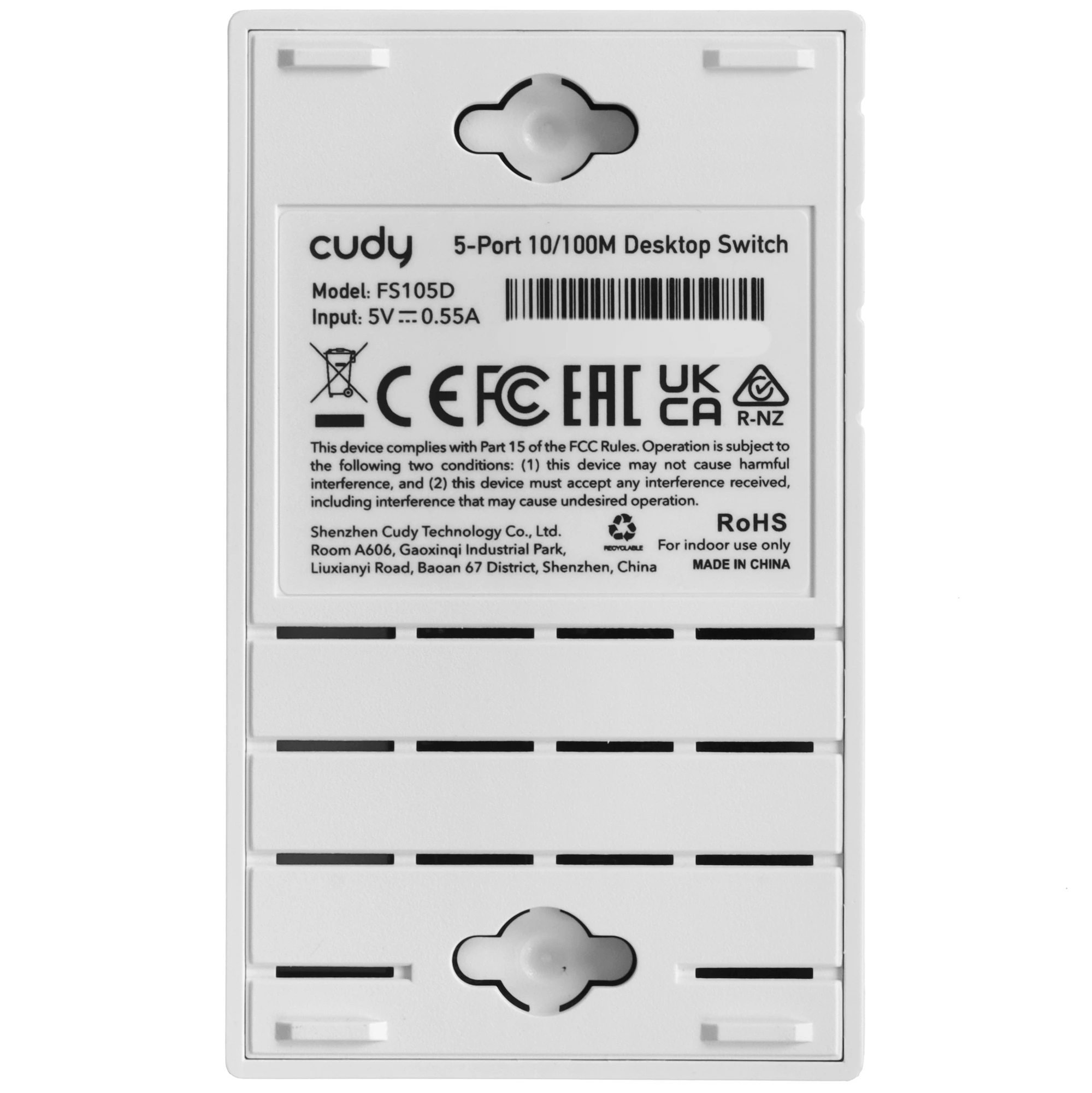 Коммутатор неуправляемый Cudy FS105D; Fast Ethernet (10/100); 5 портов