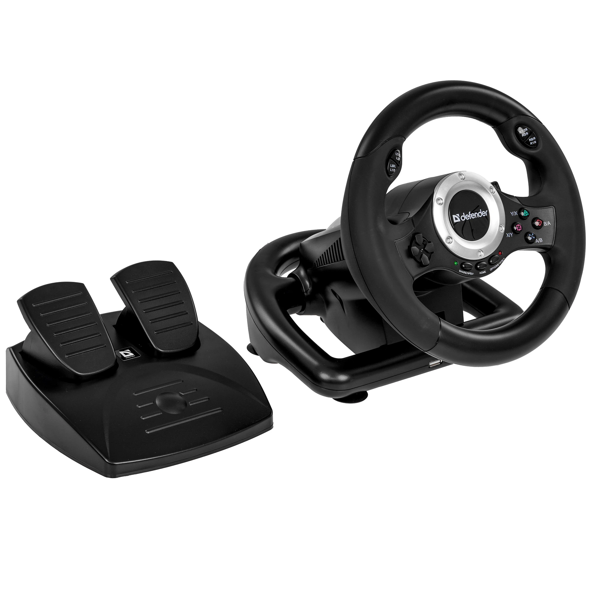 Руль Defender TURBO PRO (64291***); проводной; газ/тормоз; PC,PS3,PS4,XBOX One/Series X/S,Nintendo S