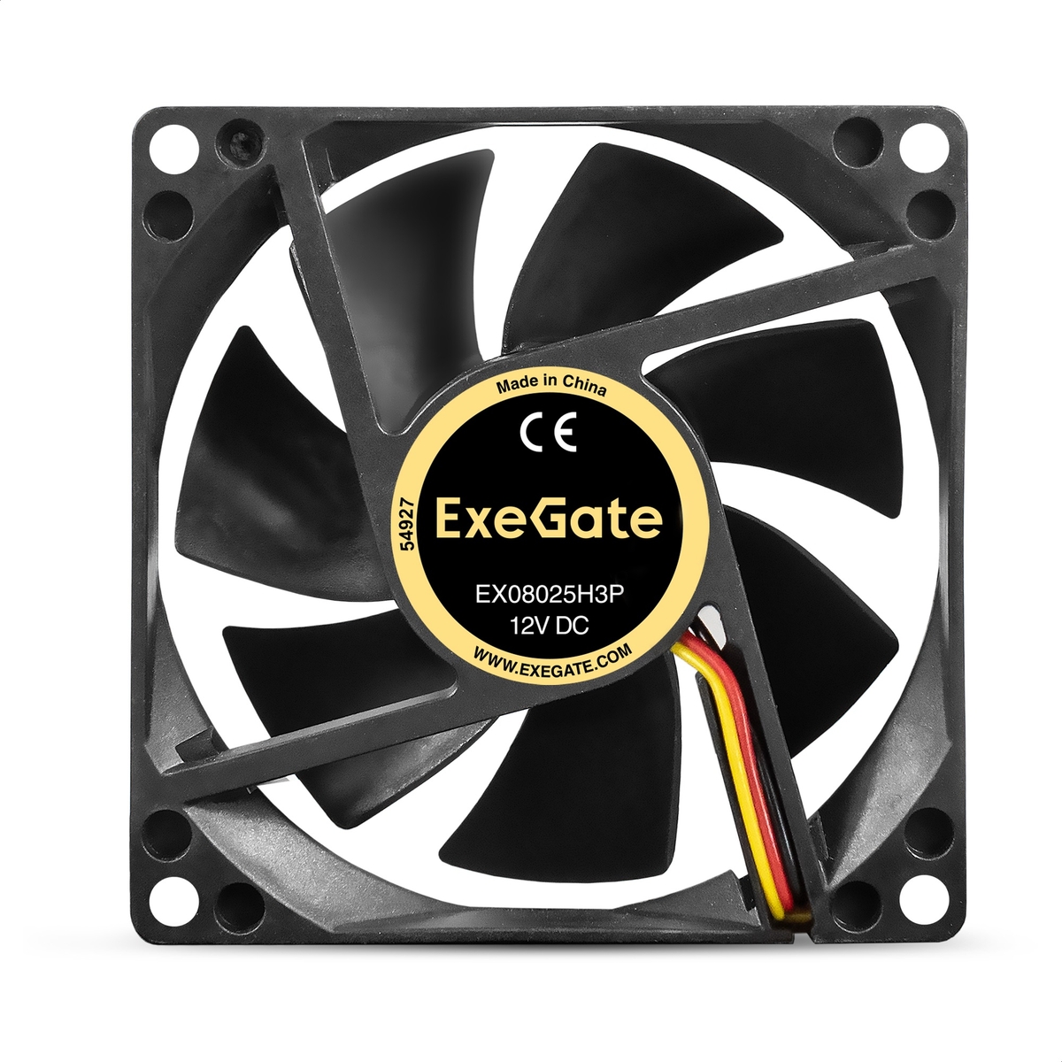 Вентилятор 80 мм ExeGate (EX297046RUS); 3-pin; 2000 об/мин; 28 CFM; 19 дБ