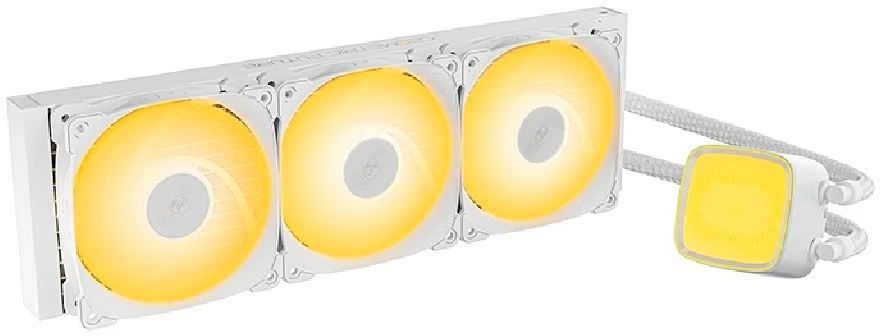 Система жидкостного охлаждения 360 мм Geometric Future Eskimo Junior Neon 36 White (1C255W0361000***); активная; 3 вентилятора; 4-pin; 600 - 2800 об/м