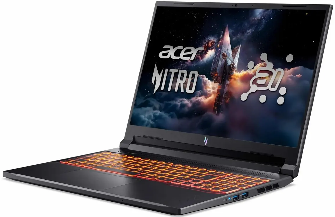 Ноутбук 16" 2560x1600 IPS 180 Гц Acer Nitro V 16 ANV16-42-R309 (NH.U2NAA.001); AMD Ryzen 5 240; 16 Гб; 512 Гб; NVIDIA GeForce RTX 5050 8Гб; Win 11; 76