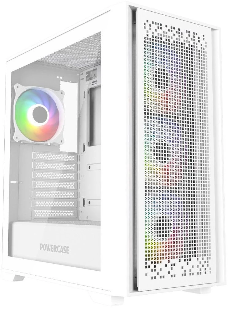 Корпус Powercase ByteFlow White (CBFW-A4***); ATX; Midi-Tower; без БП; сталь; 2x3.5" int.; 4 x 120 м