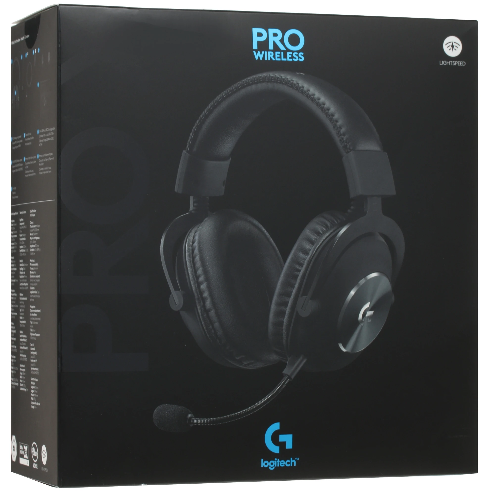 Гарнитура беспроводная Logitech G Pro X Lightspeed Black (981-000907); игровая; 2.4 Ггц; оголовье; 20 - 20 000 Гц; 32 Ом; микрофон; регулятор громкост